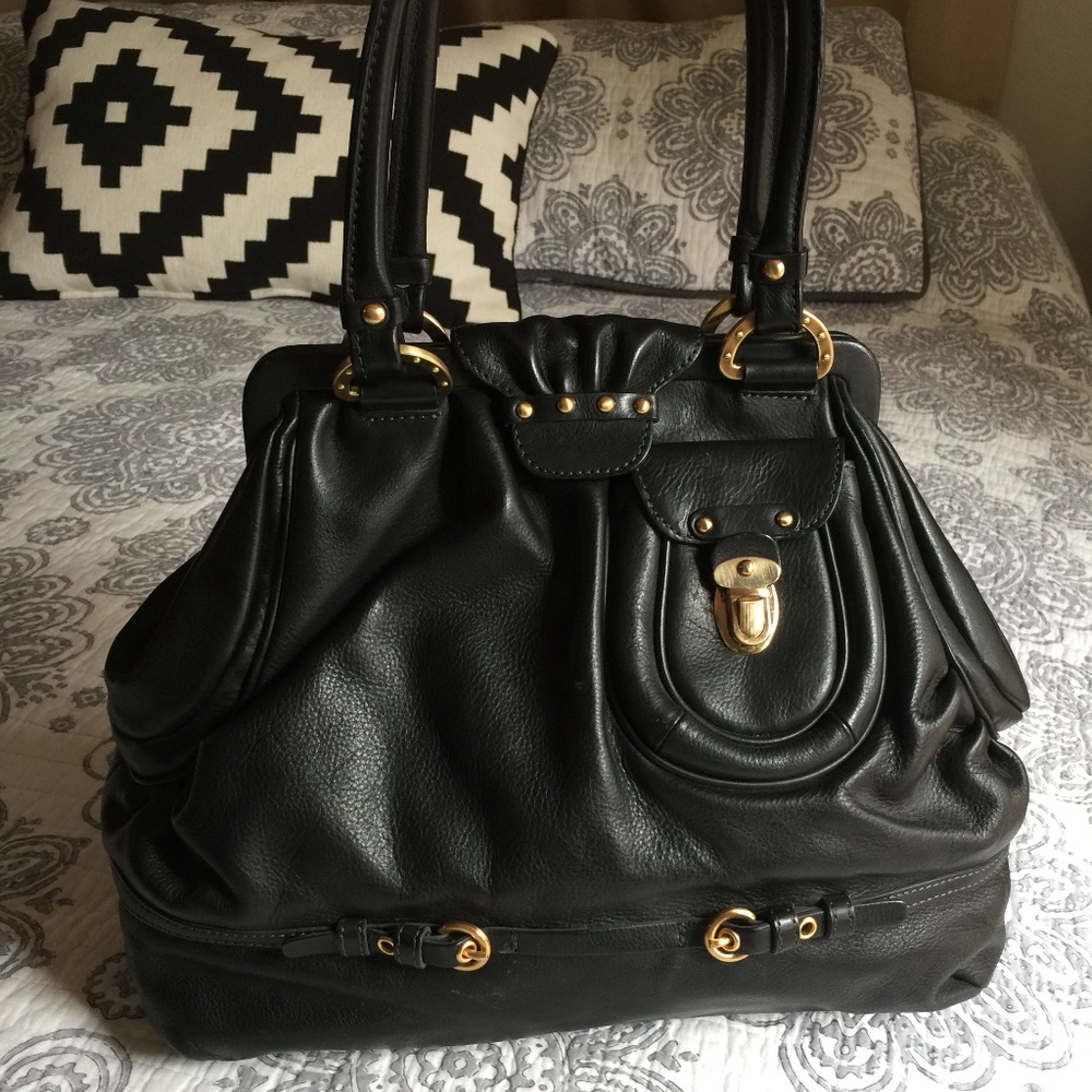 Rare Vintage Ellen Tracy Leather Satchel Bag